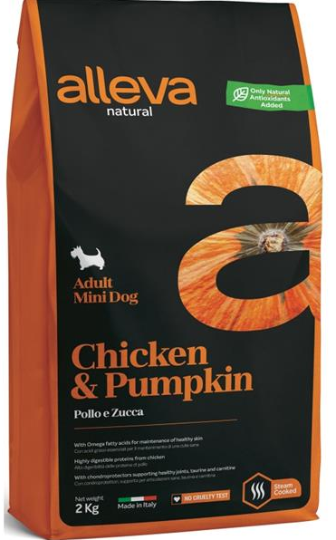 Alleva NATURAL dog adult mini chicken & pumpkin 12kg Alleva NATURAL dog adult mini chicken & pumpkin 12kg