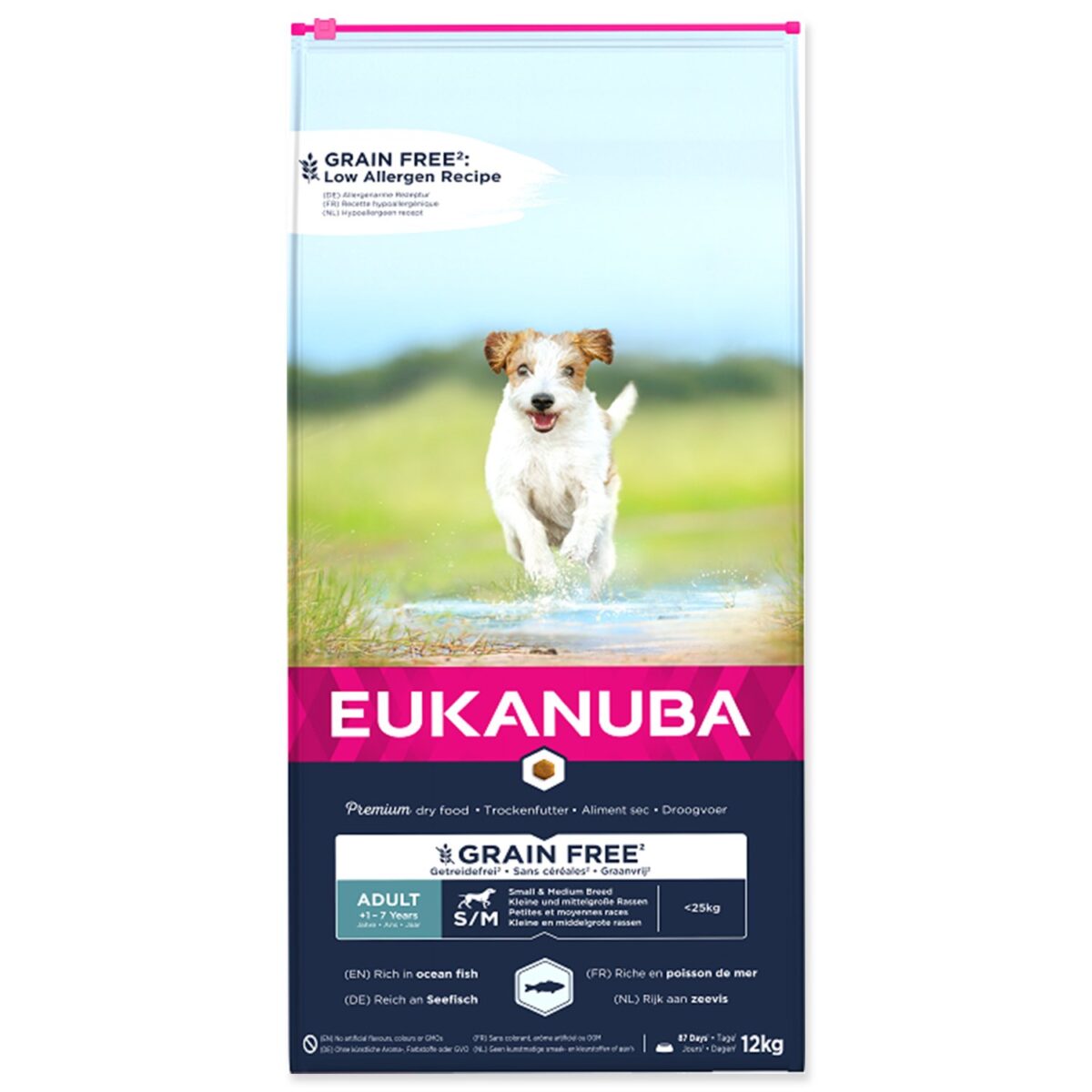 Krmivo EUKANUBA Adult Small & Medium Grain Free Ocean Fish 12kg Krmivo EUKANUBA Adult Small & Medium Grain Free Ocean Fish 12kg