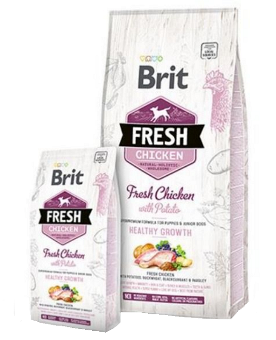 BRIT Fresh Puppy Heatlhy Grow kura so zemiakom 12kg BRIT Fresh Puppy Heatlhy Grow kura so zemiakom 12kg