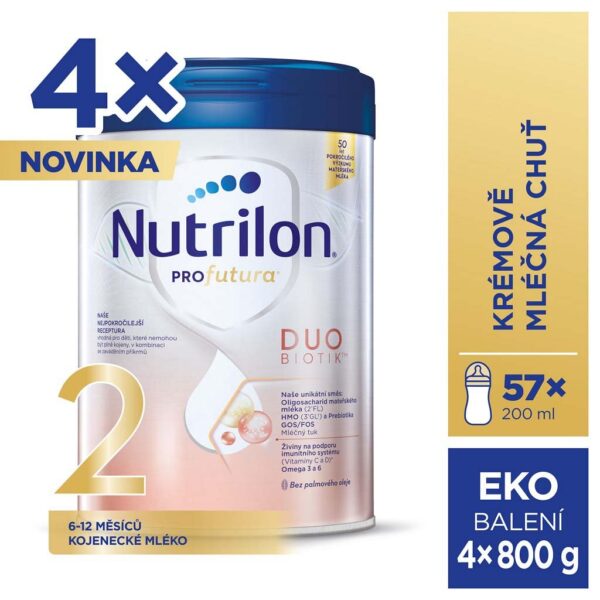 4x NUTRILON Profutura DUOBIOTIK 2 pokračovacie dojčenské mlieko 800 g 6+