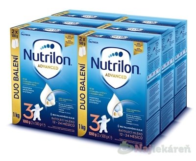 Nutrilon Advanced 3 batoľacia mliečna výživa v prášku (12-24 mesiacov) 6x1000 g