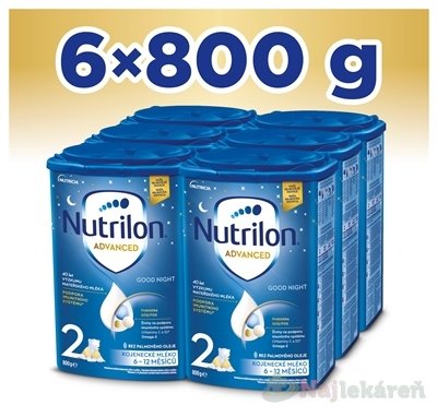 Nutrilon Advanced 2 Good Night následná mliečna dojčenská výživa v prášku (6-12 mesiacov) 6x800 g