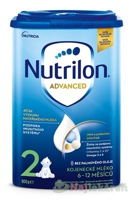 Nutrilon Advanced 2 následná mliečna dojčenská výživa v prášku (6-12 mesiacov) 6x800 g