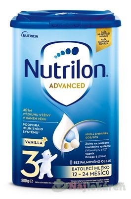 Nutrilon Advanced 3 VANILLA batoľacia mliečna výživa v prášku (12-24 mesiacov) 6x800 g (4800 g)