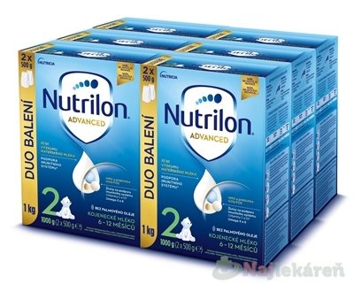 Nutrilon Advanced 2 následná mliečna dojčenská výživa v prášku (6-12 mesiacov) 6x1000 g