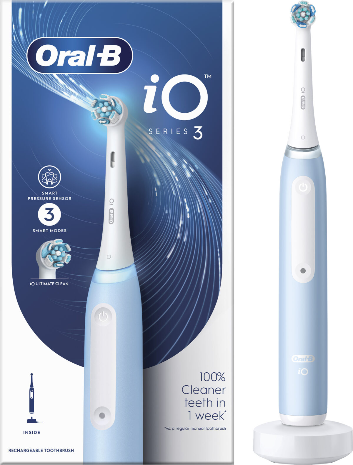 Oral-B iO Series 3 Ice Blue elektrická zubná kefka Oral-B iO Series 3 Ice Blue elektrická zubná kefka