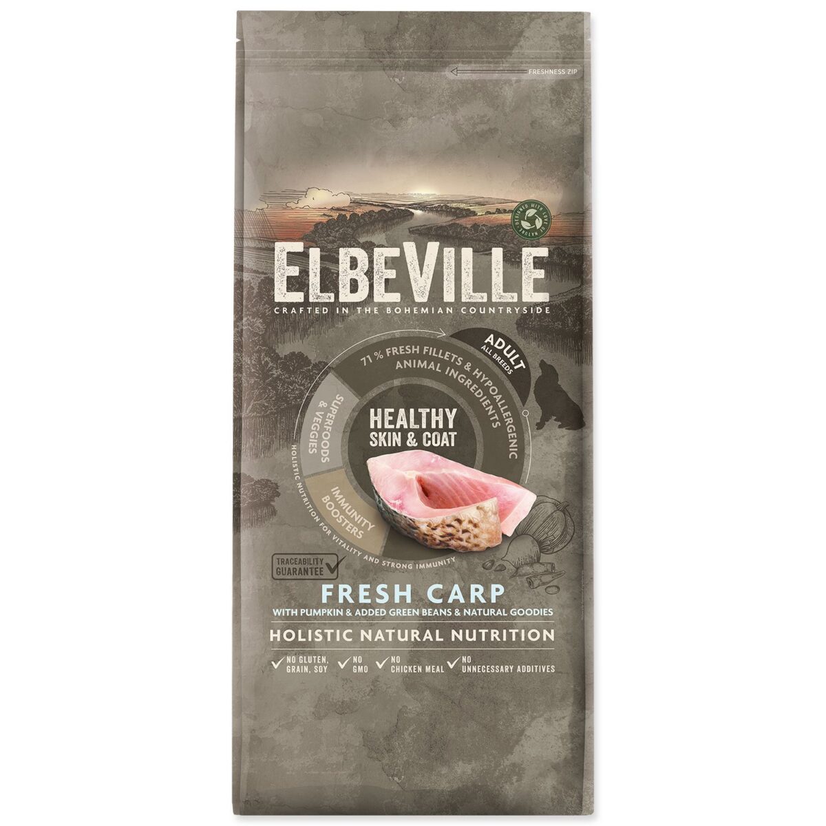 Krmivo ELBEVILLE Adult All Breeds Healthy Skin and Coat Fresh Carp 11