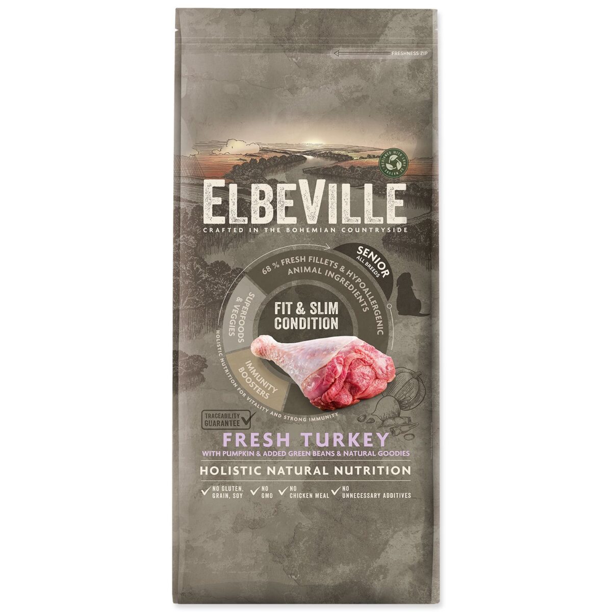 Krmivo ELBEVILLE Senior All Breeds Fit and Slim Condition Fresh Turkey 11