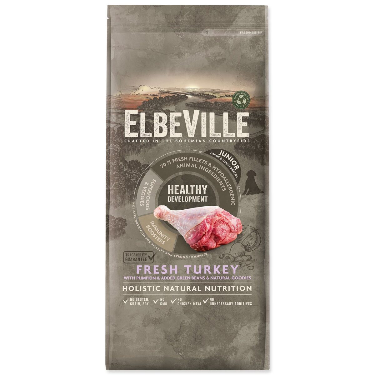 Krmivo ELBEVILLE Puppy and Junior Large Healthy Development Fresh Turkey 11 Krmivo ELBEVILLE Puppy and Junior Large Healthy Development Fresh Turkey 11