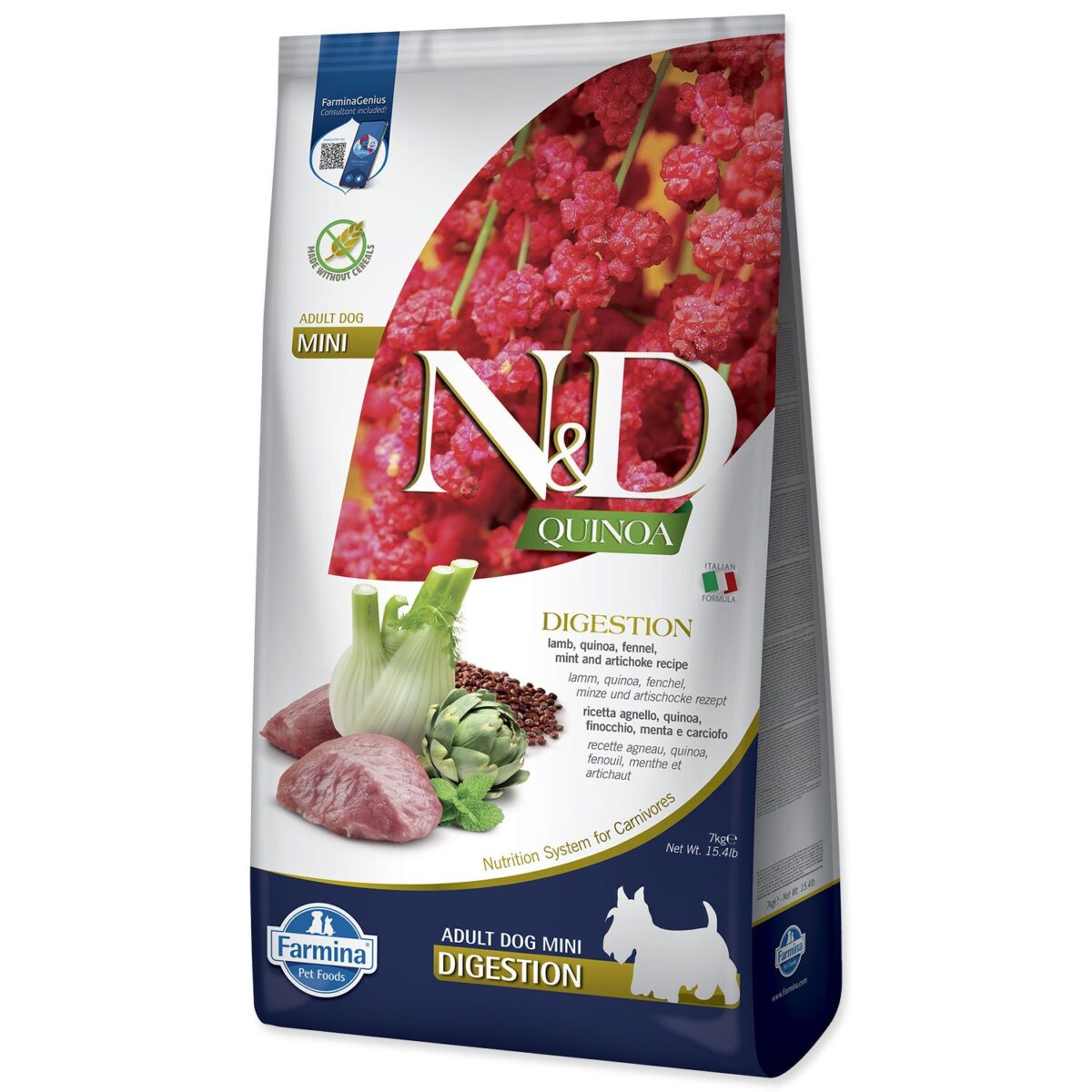 Krmivo N&D Dog Adult Quinoa Digestion Lamb & Fennel 7kg Krmivo N&D Dog Adult Quinoa Digestion Lamb & Fennel 7kg